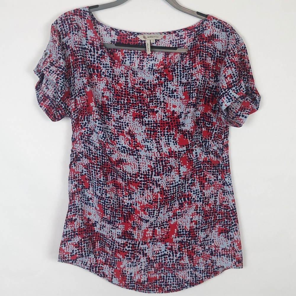 BCBGeneration splatter top blouse red and blue